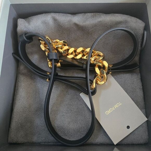 Tom Ford chain leather belt New size M - Picture 2 of 8